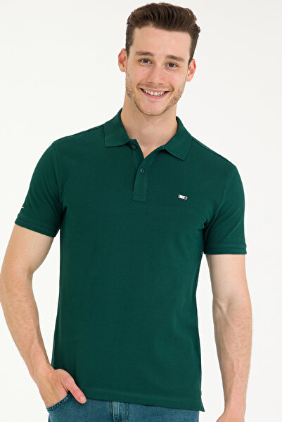 U.S. Polo Assn. Men's Dark Green Basic Polo Neck T-Shirt 50265919-Vr079