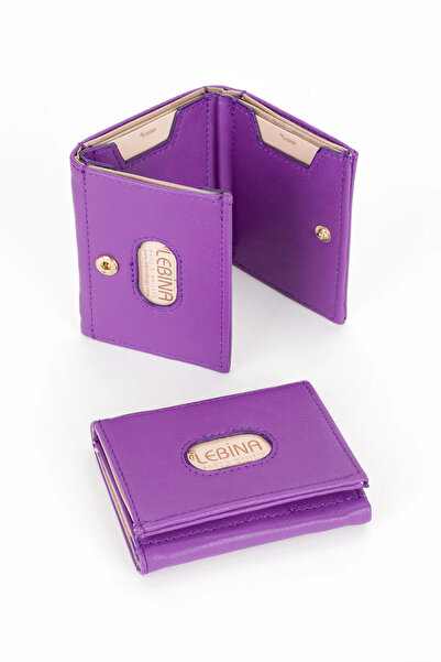 Monalisa Home محفظة حامل بطاقات من الجلد الصناعي باللون الأرجواني