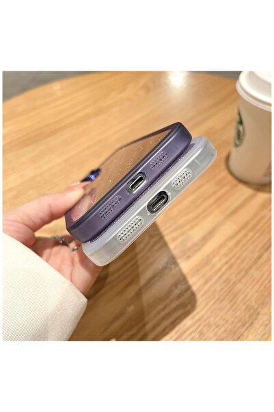 Pro Aksesuar Samsung Galaxy S23 FE Uyumlu Kılıf Kamera Lens Korumalı Işıltılı Silikon Kılıf Derin Mor