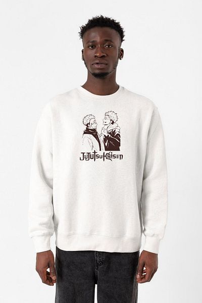 Tshirthane Jujutsu Kaisen Anime Μακρύ Λευκό Ανδρικό Φούτερ 2ip