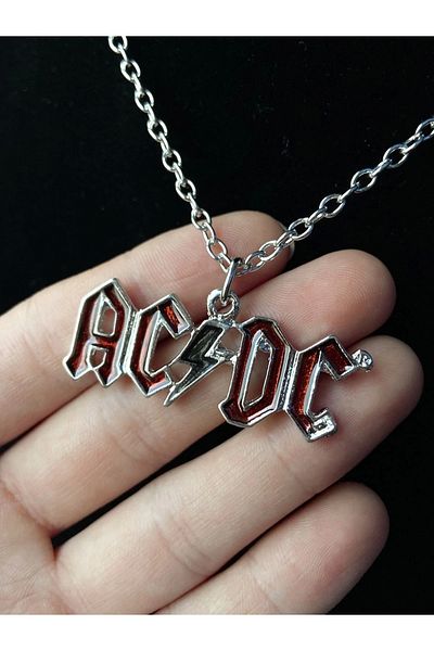 DarkellaStore Gothic Red Gilded Ac Dc Group Necklace
