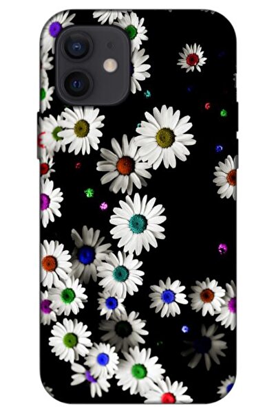 Zebana حافظة سيليكون متوافقة مع هاتف Apple iPhone 12 Daisy V1 (مطبوعة)