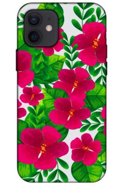Dara Aksesuar حافظة سيليكون متوافقة مع هاتف Apple iPhone 12 Pro Spring Flower...