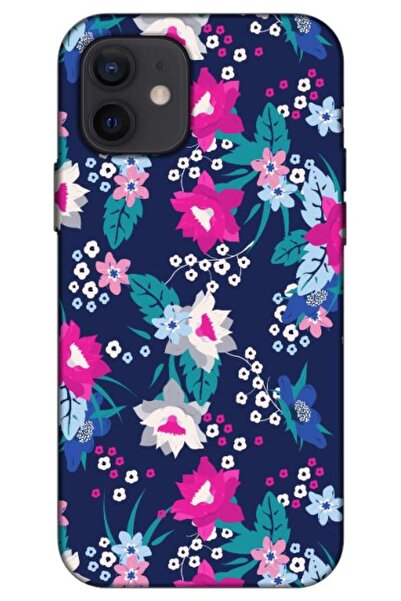 Dara Aksesuar حافظة سيليكون متوافقة مع هاتف ابل ايفون 12 زهور الربيع 3 (مطبوعة)