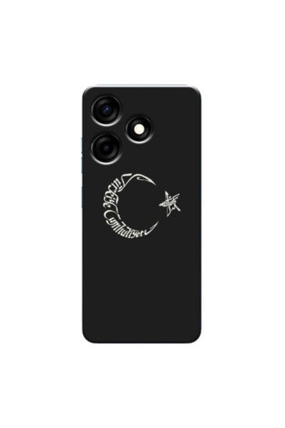Zebana Tecno Spark 10C Compatible Case Moon Star and Ataturk Silicone Case (P...