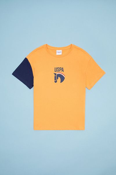 U.S. Polo Assn. Tricou portocaliu pentru copii cu gât crew 50266033 -vr051