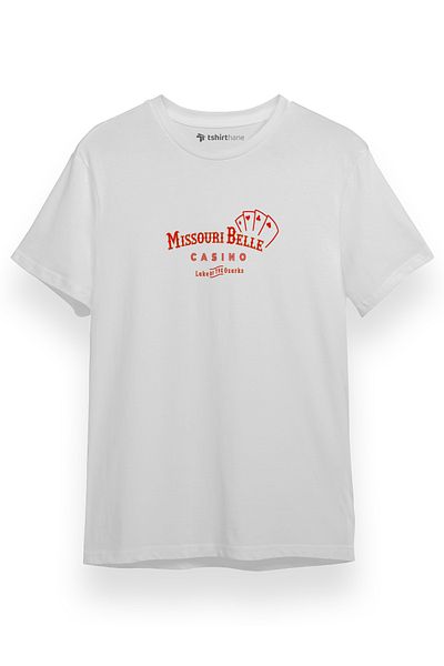 Tshirthane Ανδρικό μπλουζάκι Ozark Missouri Belle Casino Λευκό κοντομάνικο