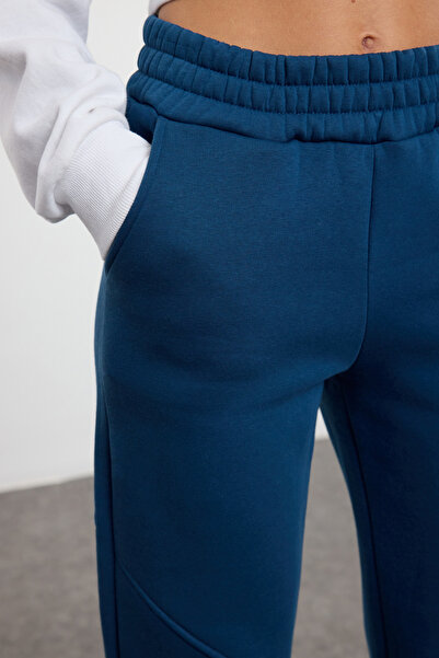 Trendyol Collection Pantaloni de sport tricotați din lână Indigo Basic Jogger TWOAW21EA0010