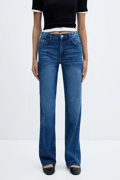 MANGO Wideleg Mid-Rise Jeans