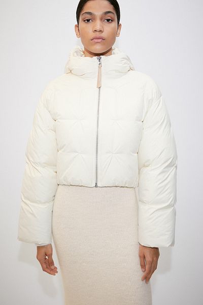 MANGO Short Cut Pleated Hooded Anorak