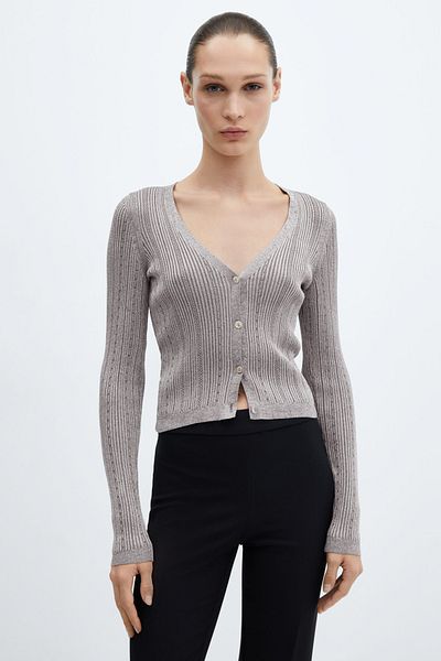 MANGO Jemně pletený cardigan
