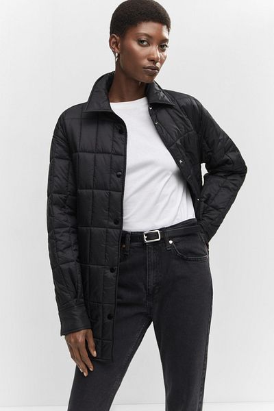 MANGO Woman Prošívaná anorak s košilovými límečky