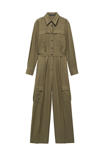 MANGO βαμβακερές τσέπες jumpsuit