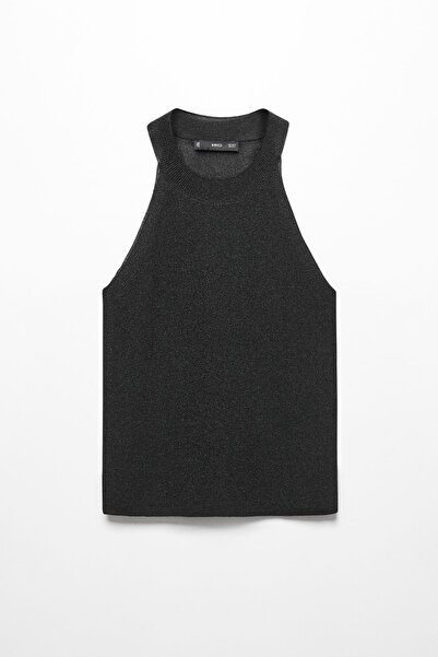 MANGO Woman Lurex-knit halter top