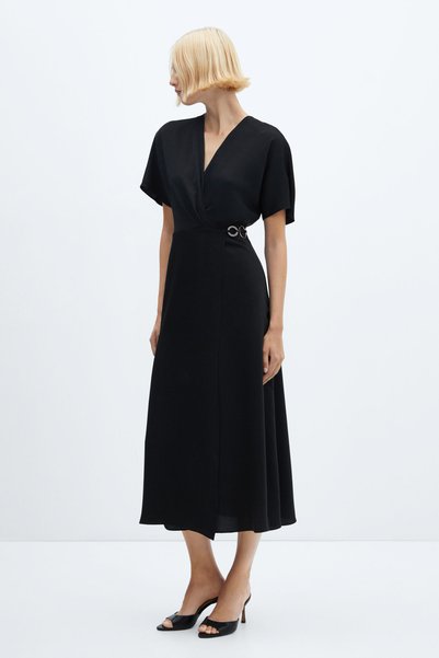 MANGO Wrap dress with hoop detail