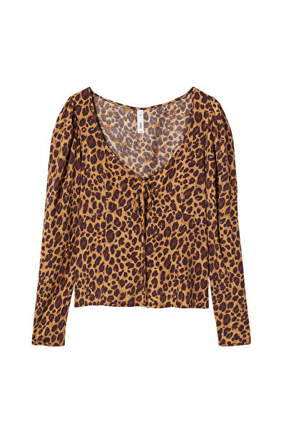 MANGO Woman Animal print blouse