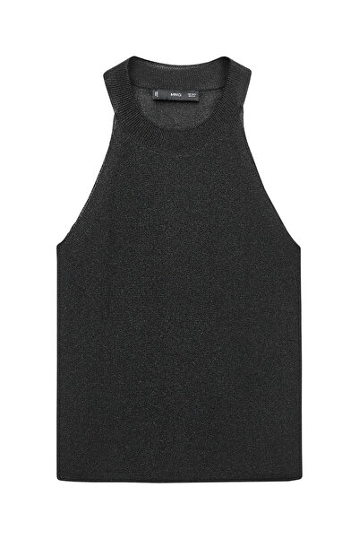 MANGO Woman Lurex-knit halter top