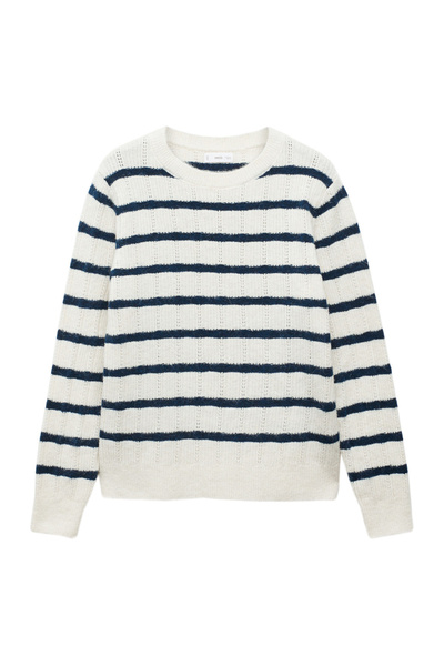 MANGO Kids Sweter w paski z włóczki