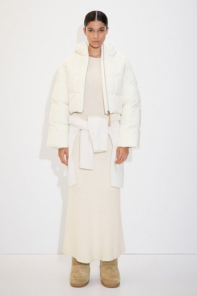 MANGO Short Cut Pleated Hooded Anorak