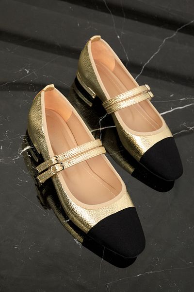 SOHO 19673 Model Gold-Black Women's Ballerinas