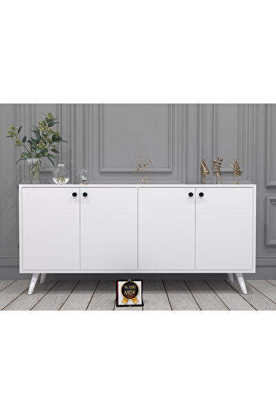 KONAK EV EŞYALARI Espino Konsol,TV Ünitesi,Dekoratif Dolap,Vitrin,%100 MDF,Ko...