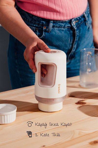 Fressi Kişisel Smoothie Blender Taşınabilir Şarjlı Öğütücü Fonksiyon Krem Smothie Blendır 80w 600ml Fr-bl07