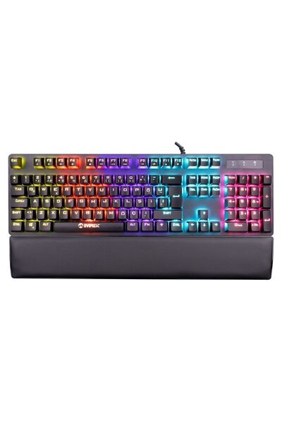 Everest Kb-gx7 Bluesky Full Rainbow 9 Renk Blue Swıtch Deri Bilek Destekli Me...