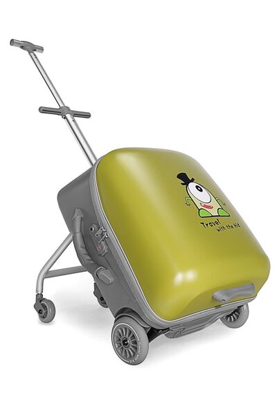 Heybee Luggages Çocuk Valizi Sevimli Canavar Oturulabilir Yeşil Seyahat Bavulu