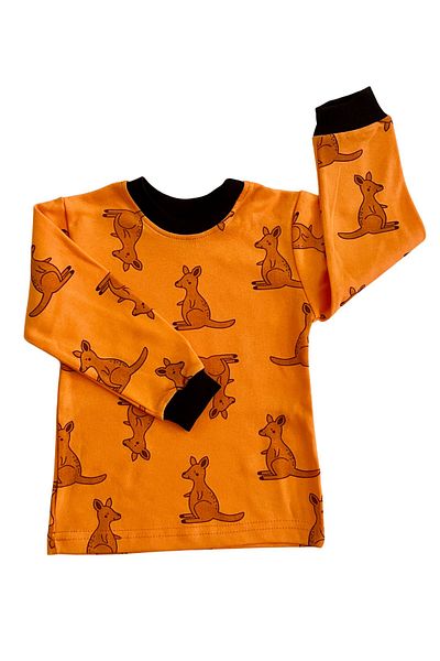 lillia kids Boy's Double Suit - Kangaroo Printed, Long Sleeve 100% Cotton Organic Casual Pajamas Set