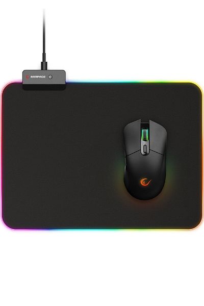 Rampage Mp-23 Negru 252*328*3mm RGB LED Mouse Pad pentru jocuri