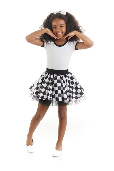 Tameris Kostüm Black and White Checked Girl's Dance Costume - April 23 Outfits