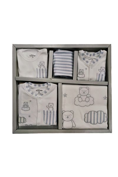 Aziz Bebe Cloud Patterned 10-Piece Baby Hospital Outfit Set