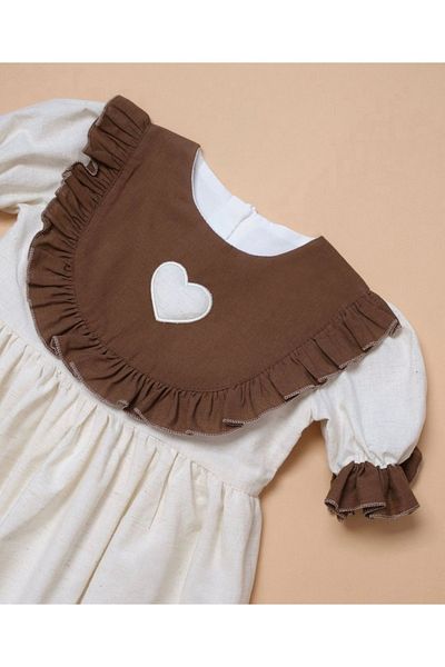 inMini Vintage Girl's Dress with Heart - Bow Detail