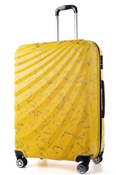 Wexta Wx-300 Baskılı Sarı Büyük Boy Valiz