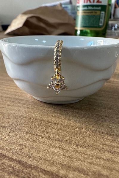 MAZEN 8 mm Zircon Stone Tiny Dangle Cartilage Earrings - 1 Pcs