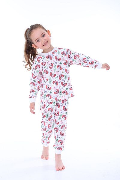 bunny hopp Paw Patrol Patterned 100% Cotton Girl's Pajama Set - Long Sleeve (3-8 Years)