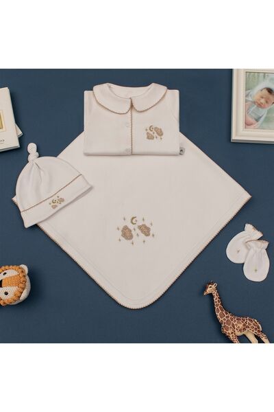 Florijee Twinkle El Işi Organik Unisex Yenidoğan Hastane Çıkış Seti Bej-ay Ve...