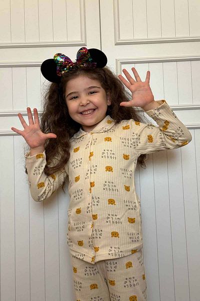 Peki Детски памучен пижамен комплект Little Wild One - Добавете 5 Платете 4, Подарък Горна долна част бельо 15337