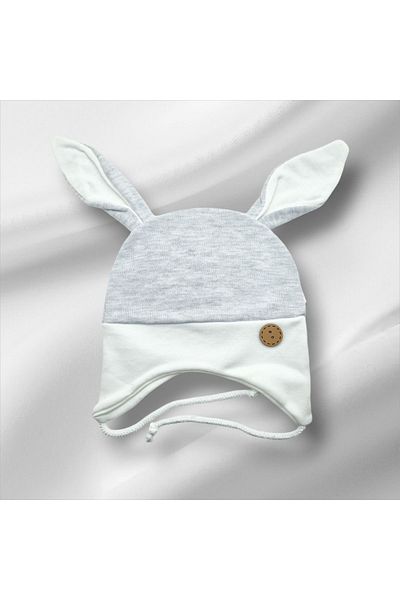 Çağrı Store Baby Combed Beanie with Rabbit Ears and Laces