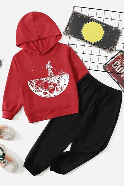 uyguntarz Unisex Kids Space Themed Tracksuit Set