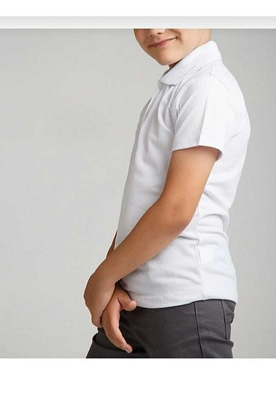 Yakalaa Tricou alb cu gât polo Lacoste Tricou școlar cu mânecă scurtă