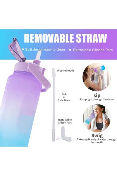 K&G Boutique Premium Motivasyonel Su Matarası Su Şişesi 300ml Tritan Okul Su Şişesi Bpa Içermez Suluk