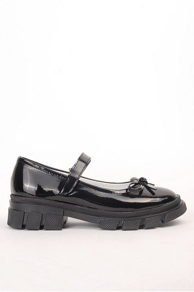 Rıdvan Çelik Girl's Black Patent Leather Ballerinas - School Shoes