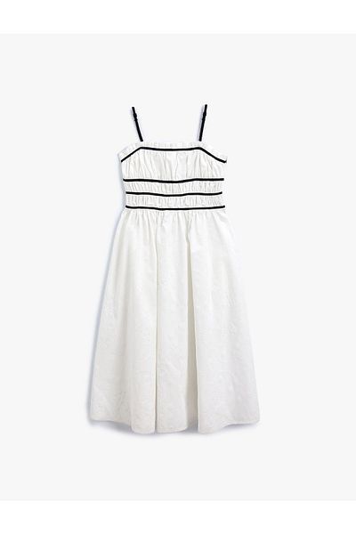 Koton Kids Κορίτσι - Φιόγκο Λεπτομερές Βαμβακερό Μακρύ Φόρεμα