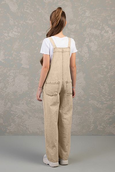 DMB BOYS & GIRLS 100% Cotton Gabardine Strap Jumpsuit - Pocketed