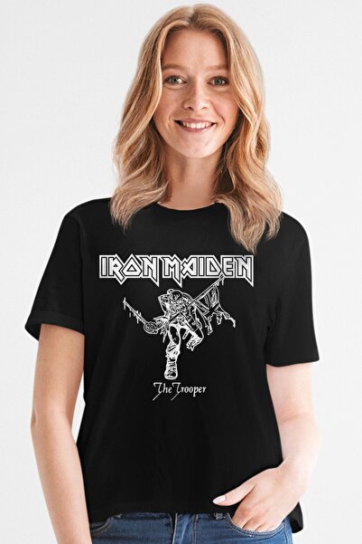 ROCKANDROLL Γυναικείο κοντομάνικο μπλουζάκι Iron Maiden μαύρο