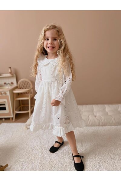 Kayyra Embroidery Lined Girl's Dress