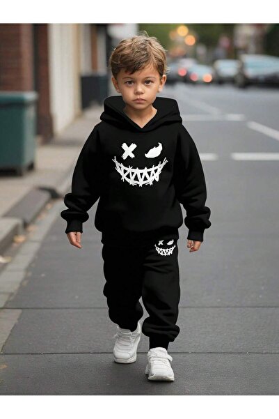 MODAVİBE Printed Children's Hooded Tracksuit Set - Comfortable, Stylish and S...