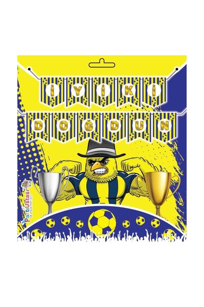 Parti Ustası Χρόνια Πολλά Κίτρινο-Μπλε Πανό