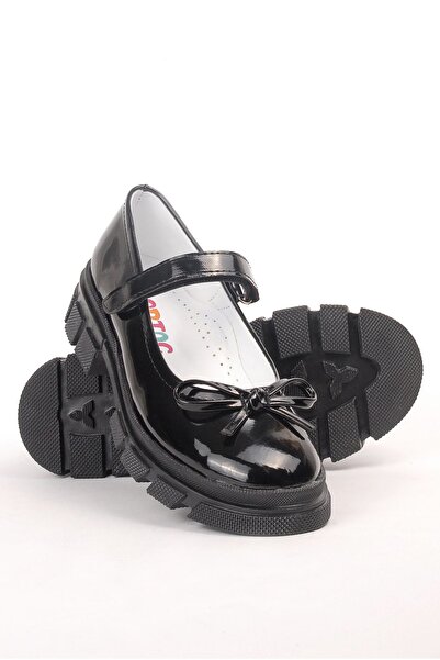 Rıdvan Çelik Girl's Black Patent Leather Ballerinas - School Shoes